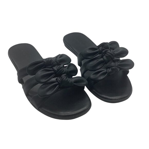 Aerosoles Womens Warwick Black 3 Bow Slides Sandals 8 New With Box - Picture 1 of 7